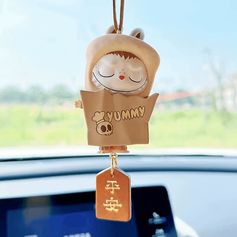 Figurine Labubu Yummy avec dessert gourmand, style kawaii Pop Mart, série sucrée et colorée à collectionner