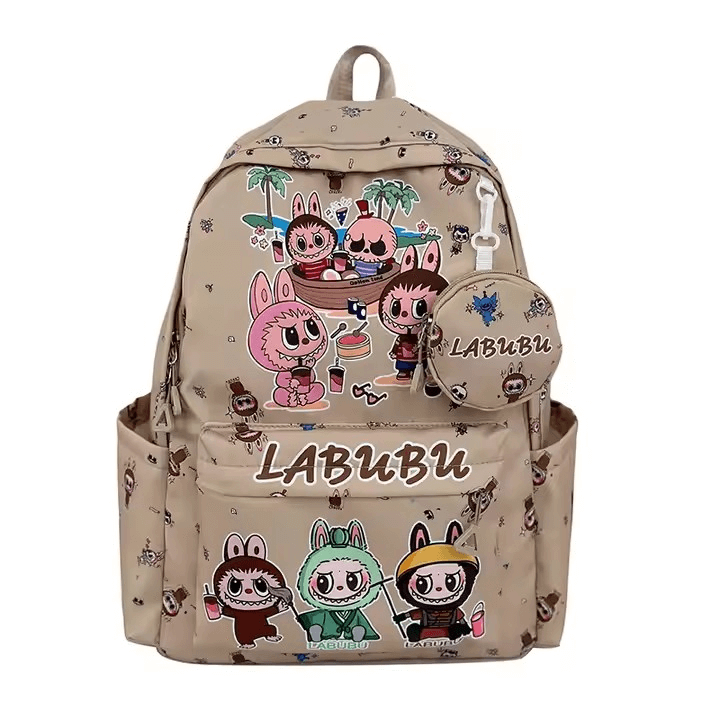 Sac à dos Labubu pour école primaire, pratique et mignon avec fermeture éclair sécurisée