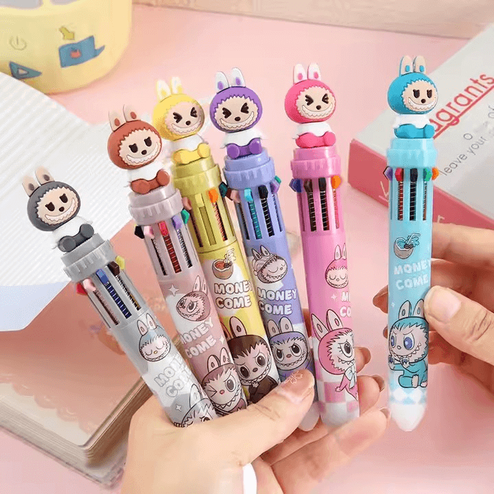 Stylo multicouleur Labubu mignon pour école, bureau et loisirs