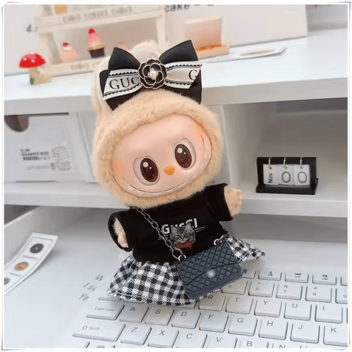 Tenue complÚte Labubu style Gucci pour poupée, version femme, look luxe et kawaii