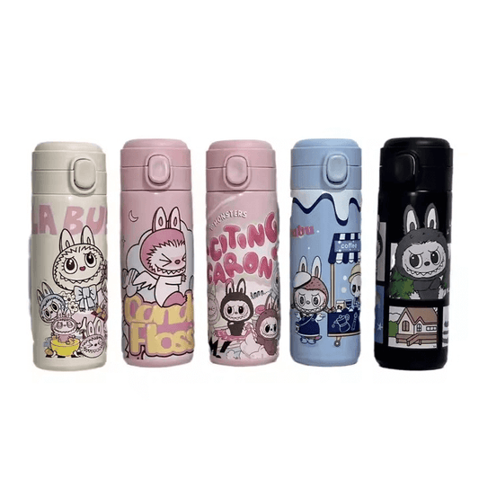Coffret cadeau Labubu avec thermos assortis, collection Pop Mart idéale pour offrir


