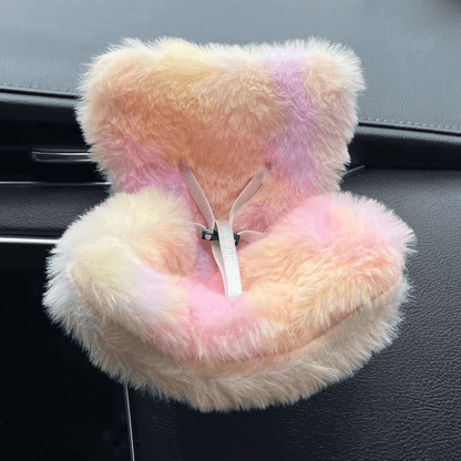 Mise en scène Labubu dans un siège auto pour poupée, décoration réaliste pour collectionneurs
