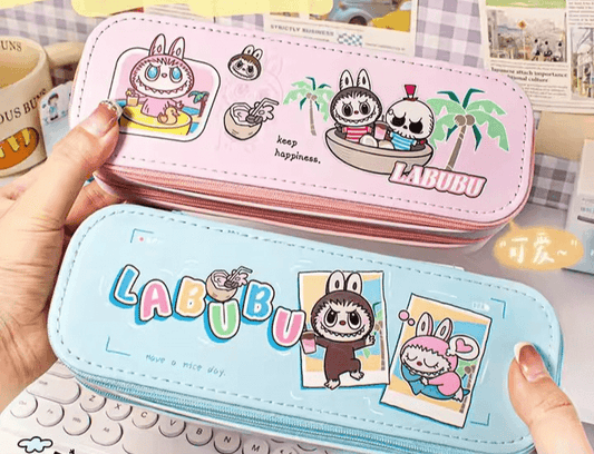 Trousse Labubu multifonction pour stylos, maquillage ou accessoires, design kawaii inspiré de Pop Mart

